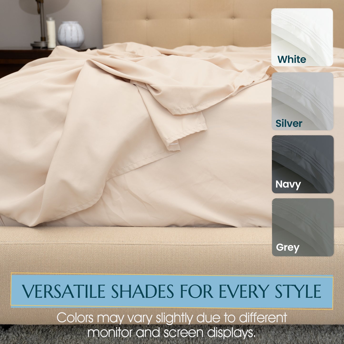 King Size Sheets Set - 4 Piece, Easy to Maintain Microfiber King Sheets with Pillow Cases for Men and Women, Fade and Wrinkle-Resistant Bedding Set