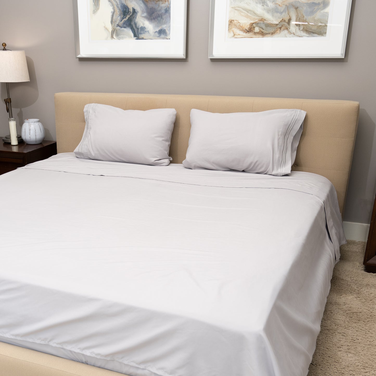 King Size Sheets Set - 4 Piece, Easy to Maintain Microfiber King Sheets with Pillow Cases for Men and Women, Fade and Wrinkle-Resistant Bedding Set